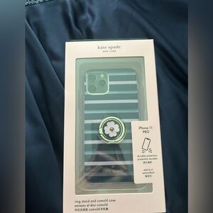 Kate Spade black with pink, blue Striped iPhone 11 Pro Case